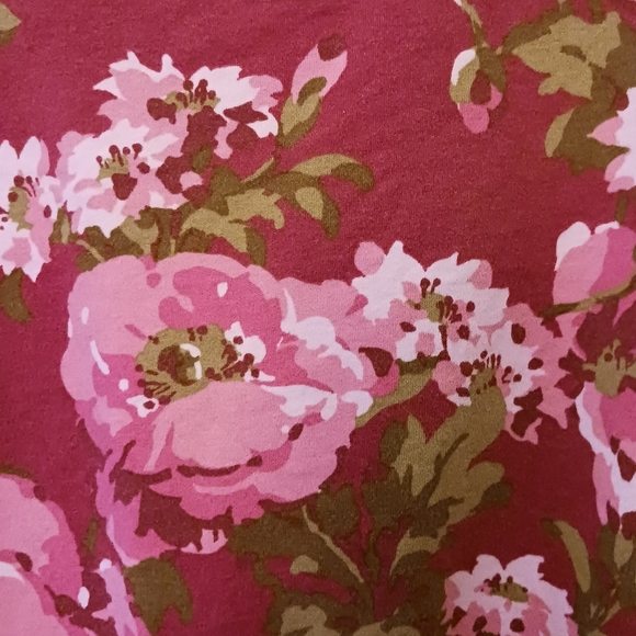 Isaac Mizrahi Floral Pima Cotton V-Neck Swing Dress Size Large Petite EUC - Picture 4 of 8